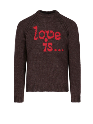 Dsquared2 Slogan Intarsia Crewneck Jumper