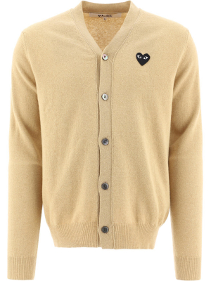 Comme Des Garçons Play Heart Patch Knitted Cardigan