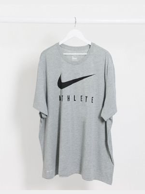 Nike Plus Training Athlete T-shirt In Grey