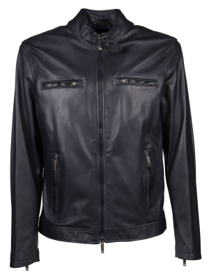 Etro Buckled Detail Leather Jacket