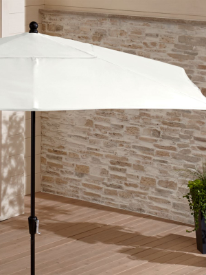 Rectangular Sunbrella ® White Sand Patio Umbrella With Black Frame