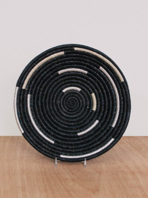 Medium Silver Black Spiral Wall Basket