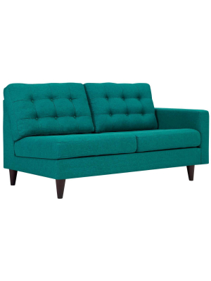 Empress Rightfacing Upholstered Fabric Loveseat Teal - Modway