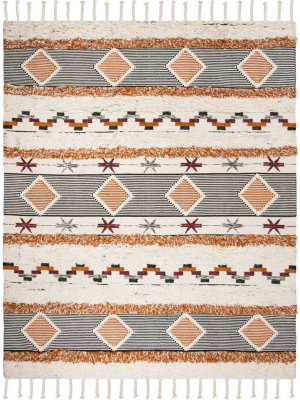 Kenya Ivory/black-orange Area Rug