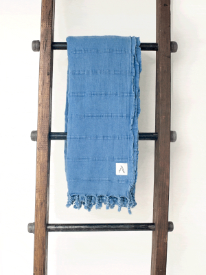 Kurios Turkish Towel / Blanket - Blue