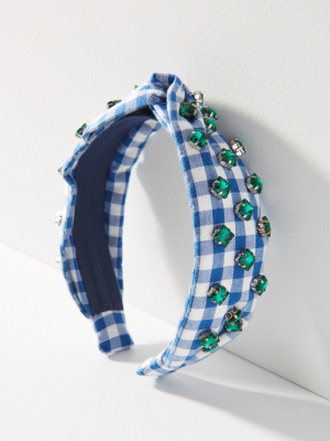 Autumn Adeigbo Gingham Embellished Headband