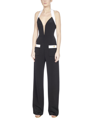 Balmain Halterneck V-neck Jumpsuit