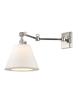 Hudson Valley Lighting Hillsdale Sconce - Polished Nickel & White