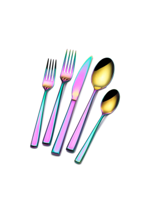 Towle 20pc Stainless Steel Living Dream Rainbow Silverware Set