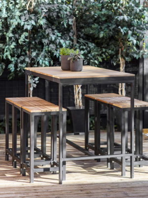 Teak Outdoor Bar Table Set