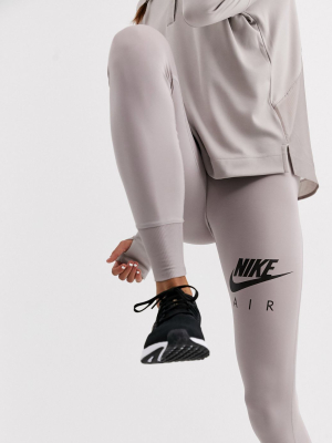 Nike Air Running Crop Leggings In Gray