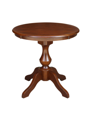 30" Nell Round Top Pedestal Table Espresso - International Concepts