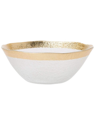 Vietri Rufolo Glass Gold Organic Small Bowl