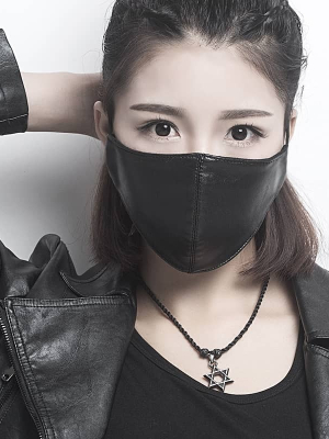 Yuzuki Vegan Leather Face Mask - Black