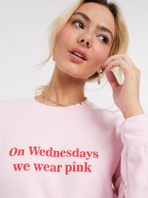 Skinnydip X Mean Girls Relaxed Sweatshirt With Wednesday Print