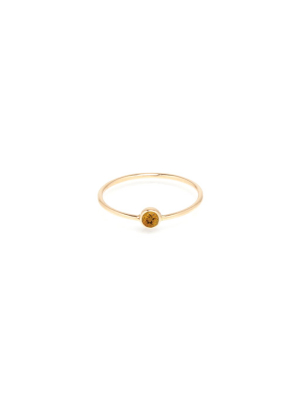 14k Citrine Bezel Ring | November Birthstone