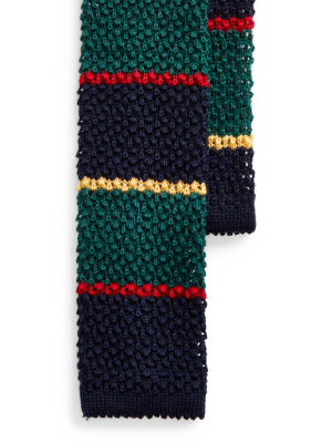 Striped Knit Wool Tie