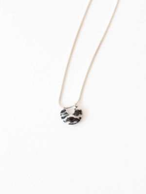 Arch Necklace In Zebra Stone/ Sterling Silver