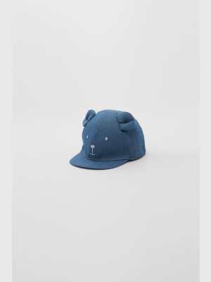 Denim Bear Cap