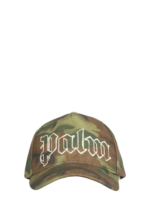 Palm Angels Logo Camouflage Baseball Cap