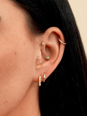 Evil Eye Emerald Piercing Earring