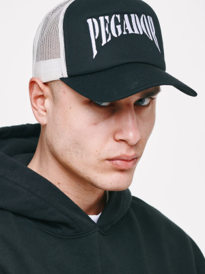 Heavyweight Trucker Cap Black White