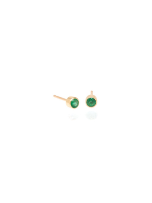 14k Emerald Studs