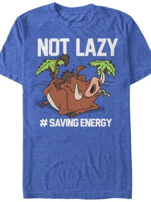 Men's Lion King Pumbaa Not Lazy T-shirt