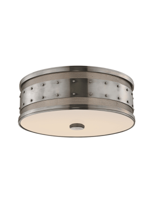 Gaines 3 Light Flush Mount Historic Nickel