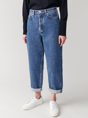 High-waisted Organic Cotton Tapered Jeans