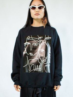 Black Portrait Sweatshirt