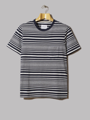 Albam Archive Stripe T-shirt (navy / White)