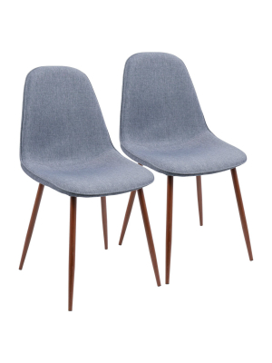 Set Of 2 Pebble Mid-century Modern Dining Accent Chairs - Lumisource