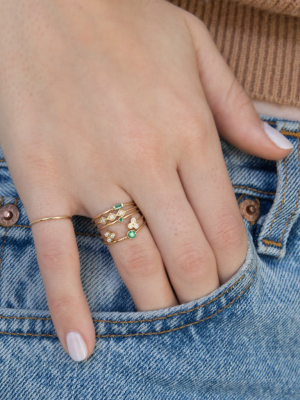 14k Emerald Bezel Ring | May Birthstone