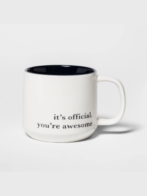 16oz Stoneware You're Awesome Mug Cream - Threshold™