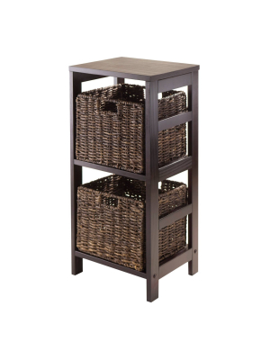 3pc Granville Set Storage Shelf With Baskets Espresso Brown - Winsome