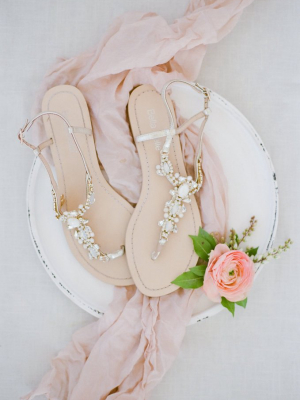 Strappy Gold Sandals Jewel Wedding Shoes