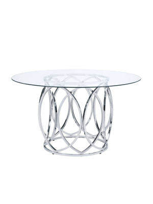 Marcy Round Dining Table Chrome - Picket House Furnishings