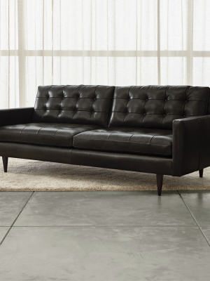 Petrie Leather Midcentury Sofa