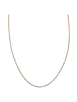 Two-tone Chain With Lobster Clasp Closure In Sterling Silver - Gray/yellow (18")