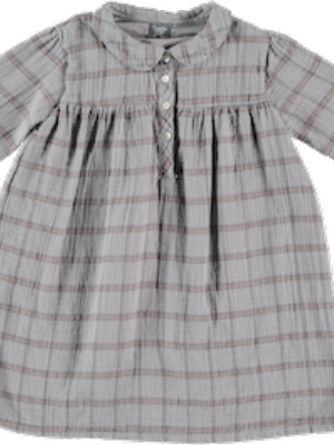 Tocoto Vintage Checkered Collar Dress - Grey