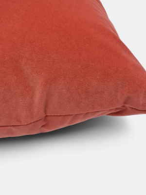 Winthrop Tangelo Velvet Pillow, Square
