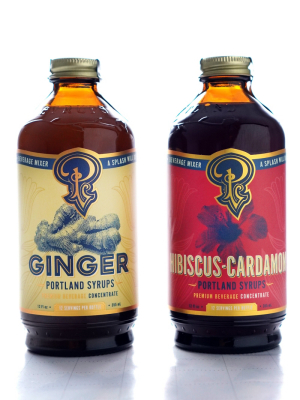 Portland Syrups Ginger And Hibiscus Cardamom Syrup, Set Of 2