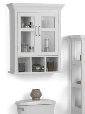 Hayes Two Door Wall Bath Cabinet With Cubbies White - Wyndenhall