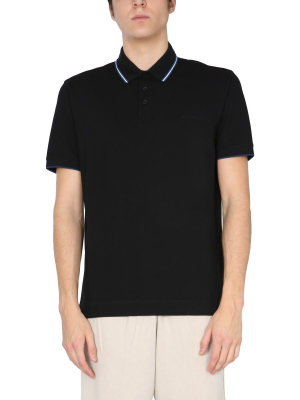 Z Zegna Striped Collar Polo Shirt