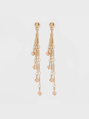 Gold And Glass Beaded Drop, Linear And Statement Earrings - A New Day™