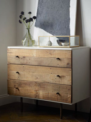 Reclaimed Wood & Lacquer 3-drawer Dresser