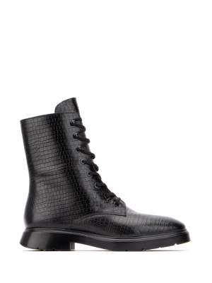 Stuart Weitzman Embossed Lace-up Boots