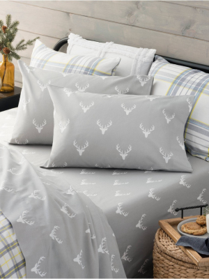 Printed Flannel Sheet Set Deer - Martha Stewart