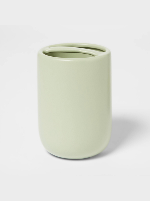Ceramic Toothbrush Holder Silver Green - Project 62™